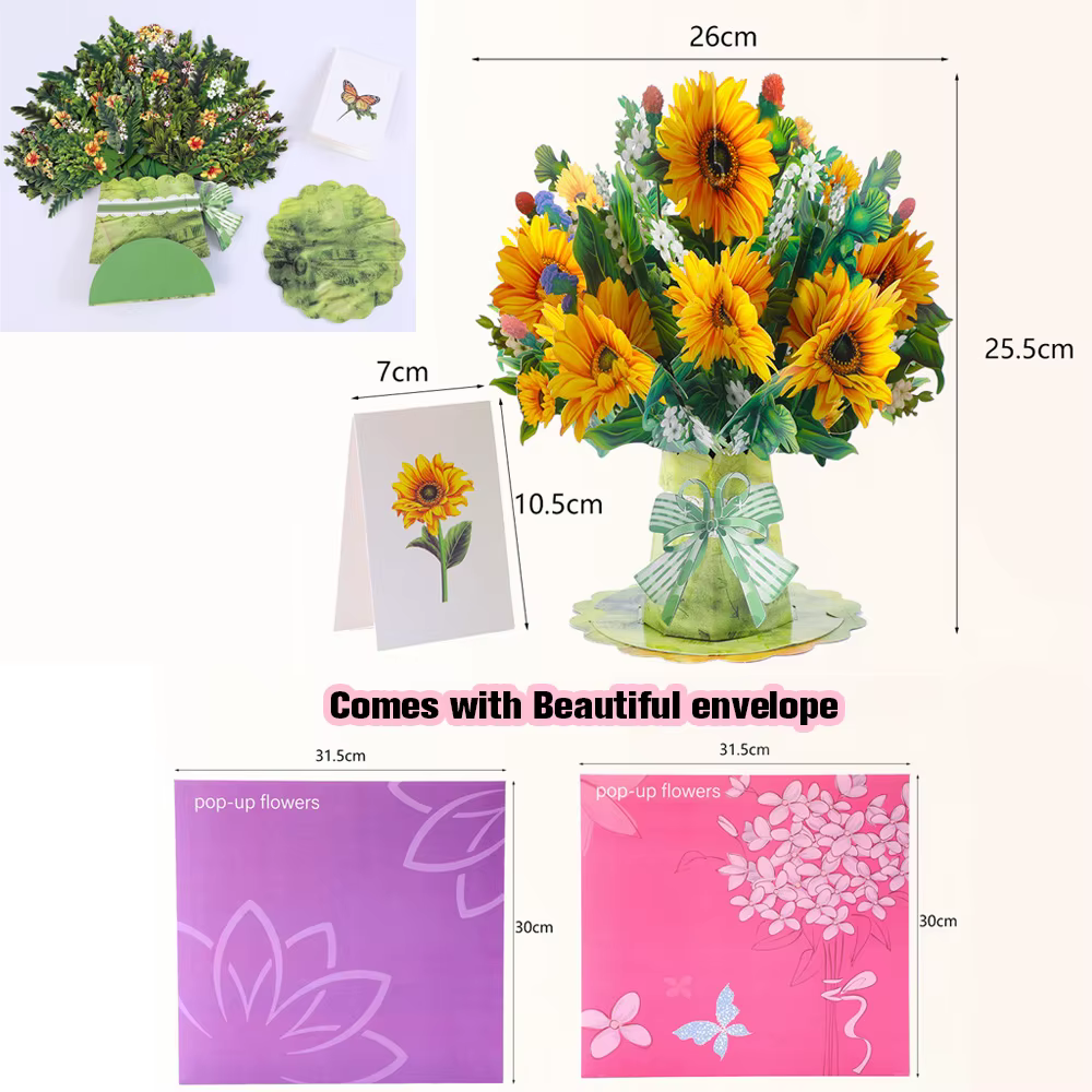 Carte 3D Pop-Up Adorable pour Femme