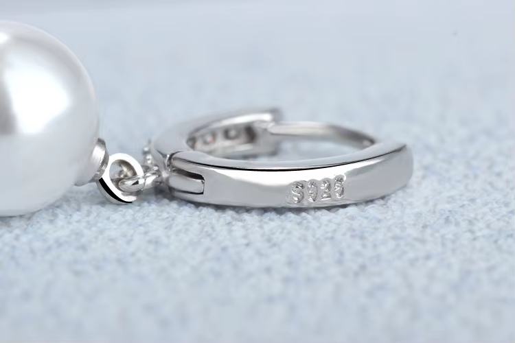 Boucles d'oreilles en perles d'eau douce naturelles authentiques, en argent sterling 925, bijoux en perles pour femmes, cadeau de mariage