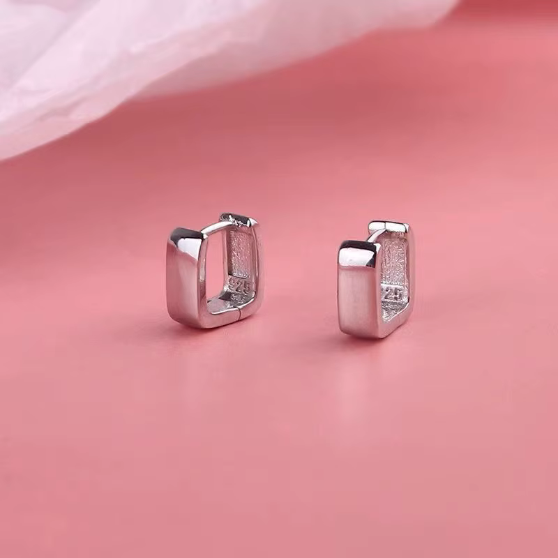 Yaseetar-Boucle d'oreille carrée en argent pour femme