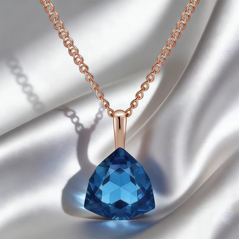 Wbmqda – collier avec pendentif en pierre bleue pour femmes
