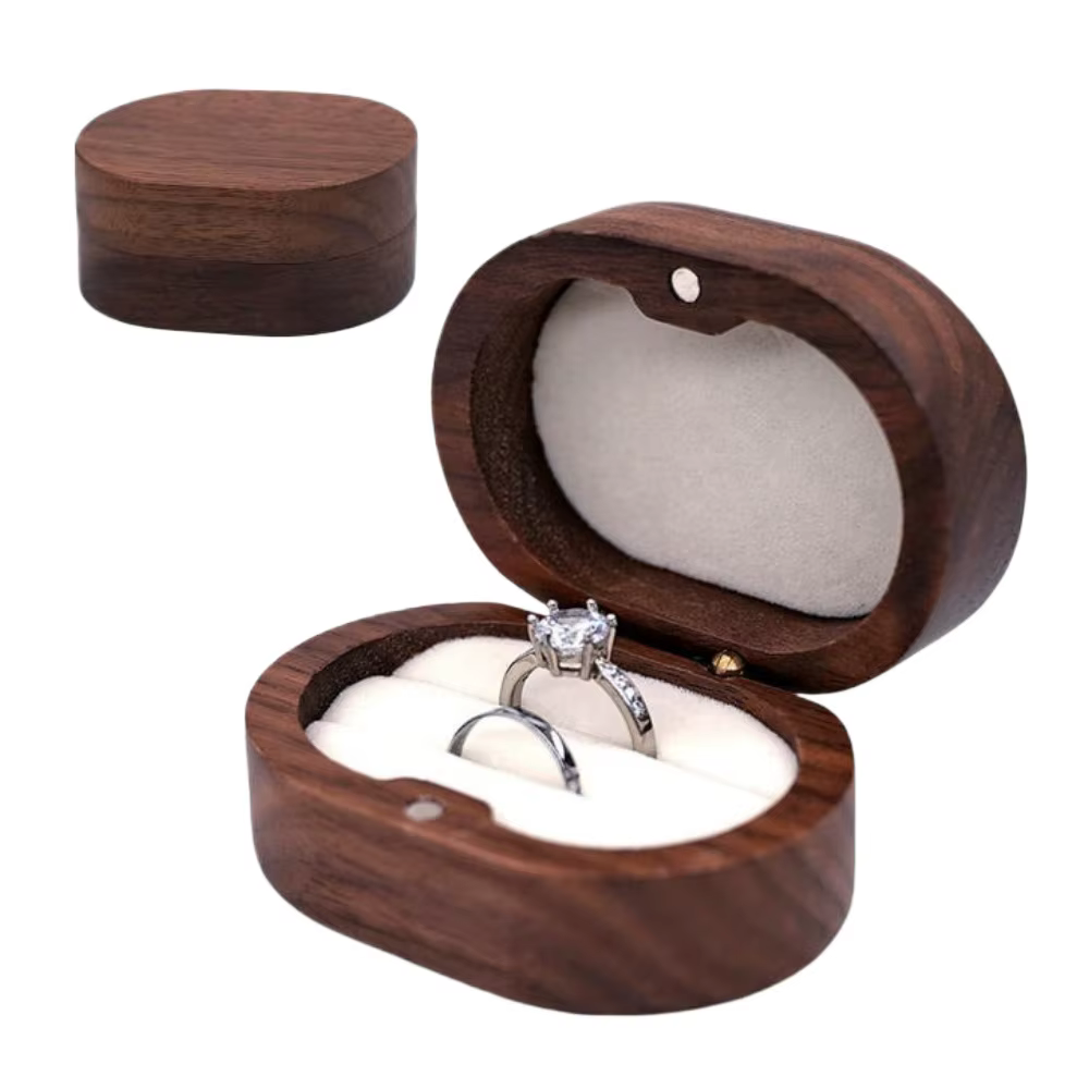 Proposition fiançailles jour de mariage bagues boîte en bois Simple porte-anneau