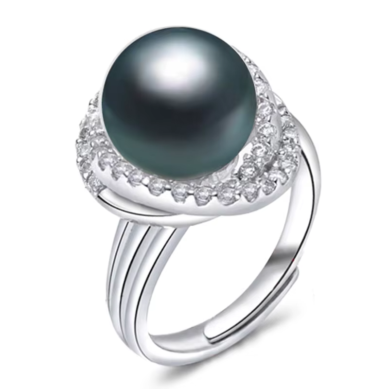 Bagues en perles naturelles de grande taille pour femmes