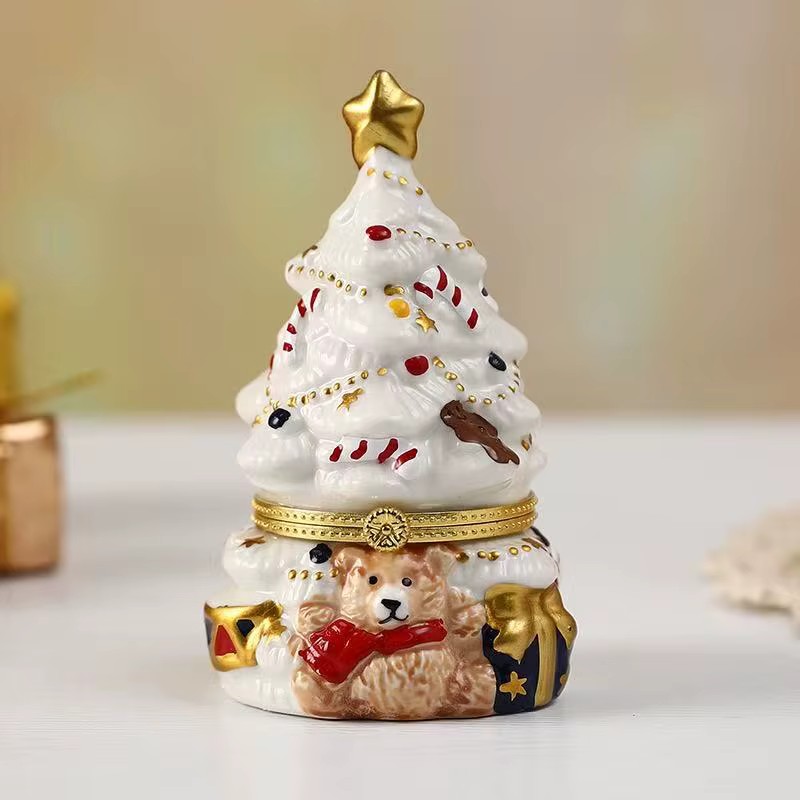 Boîte à bijoux en forme d'arbre de noël