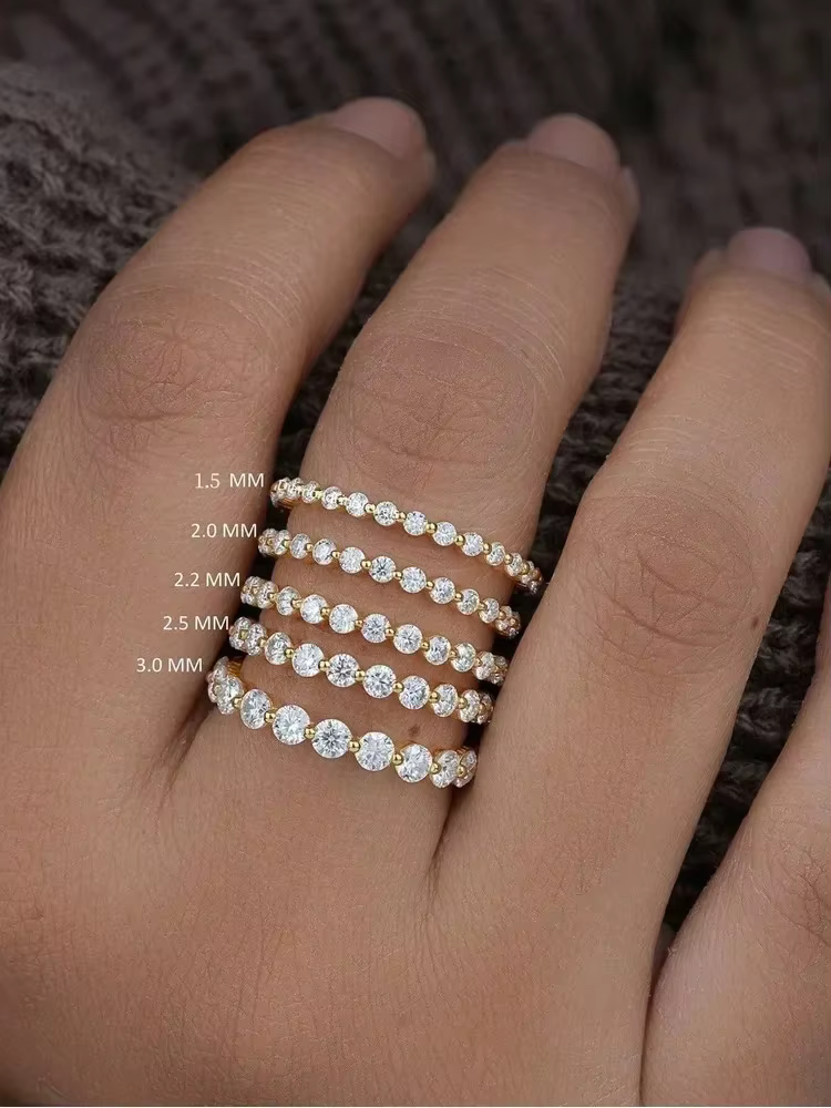 DWJ – bague ronde Marquise en diamant Moissanite véritable pour femmes