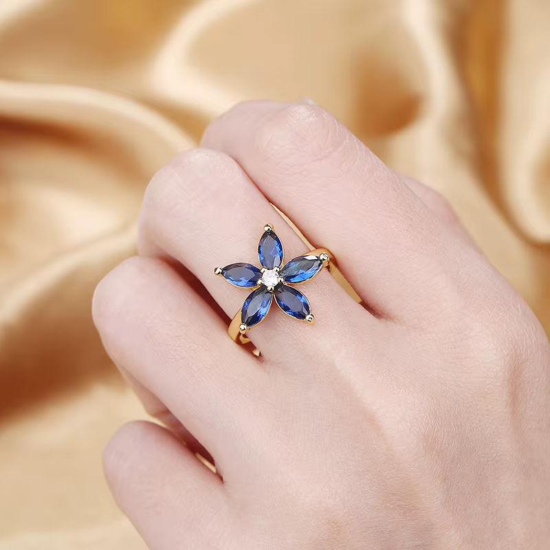 Bagues en pierre bleu Royal pour femmes