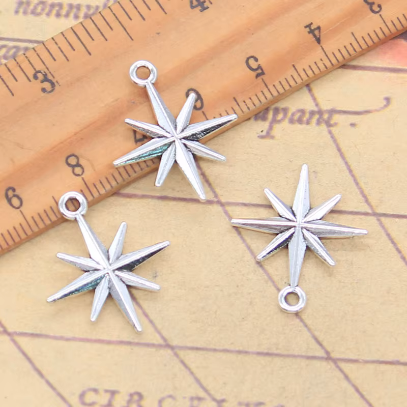 20 pièces breloques Polestar pôle étoile du nord 23x20mm Antique couleur argent pendentifs faisant bricolage à la main tibétain trouver des bijoux