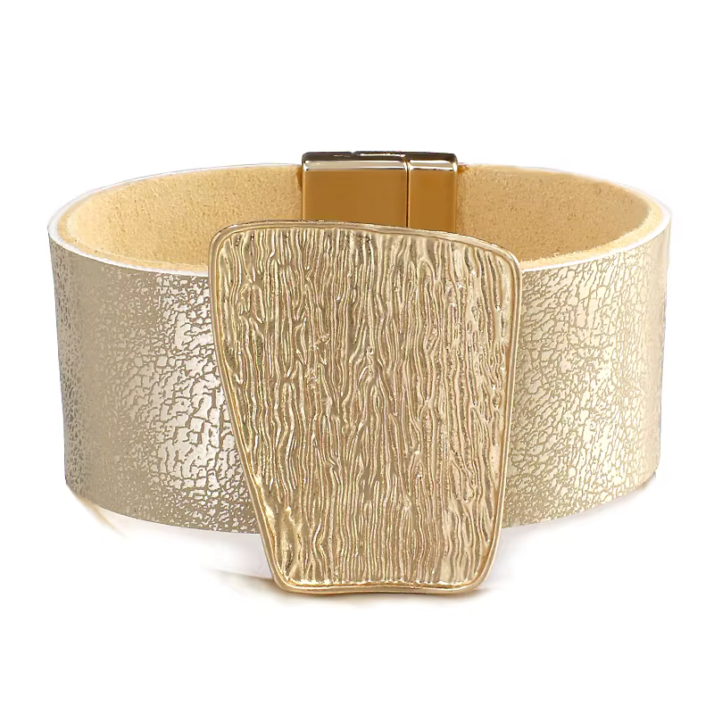 ALLYES Bracelet large en cuir vintage pour femmes et hommes