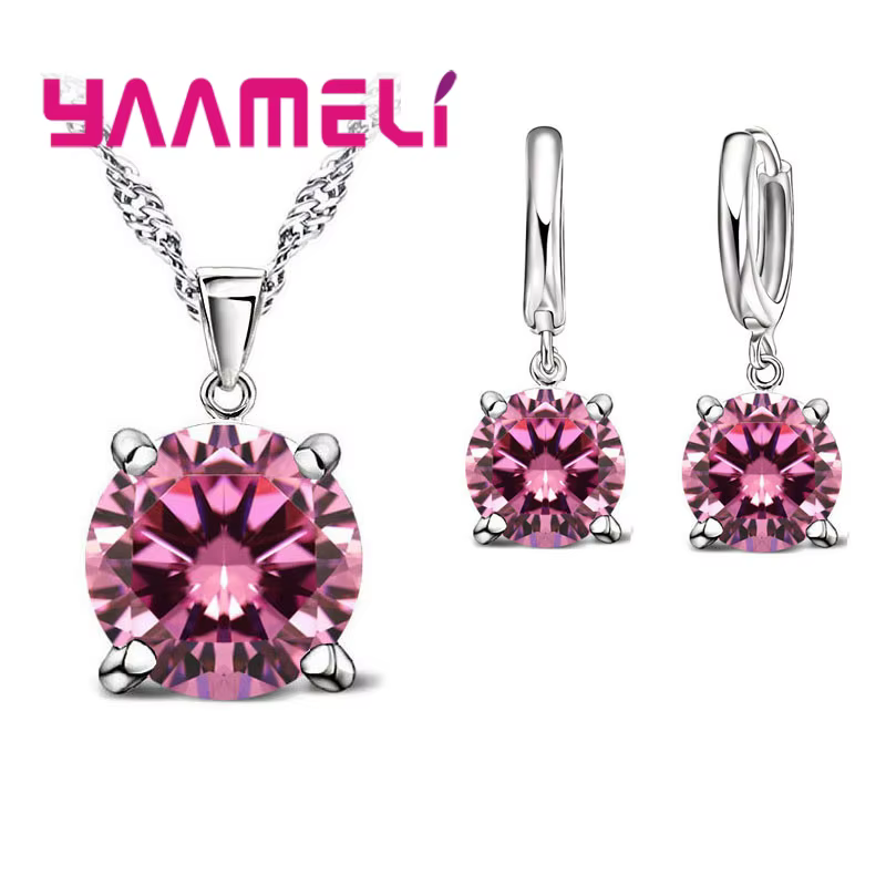 Ensembles de bijoux en argent regardé 925 pour femmes