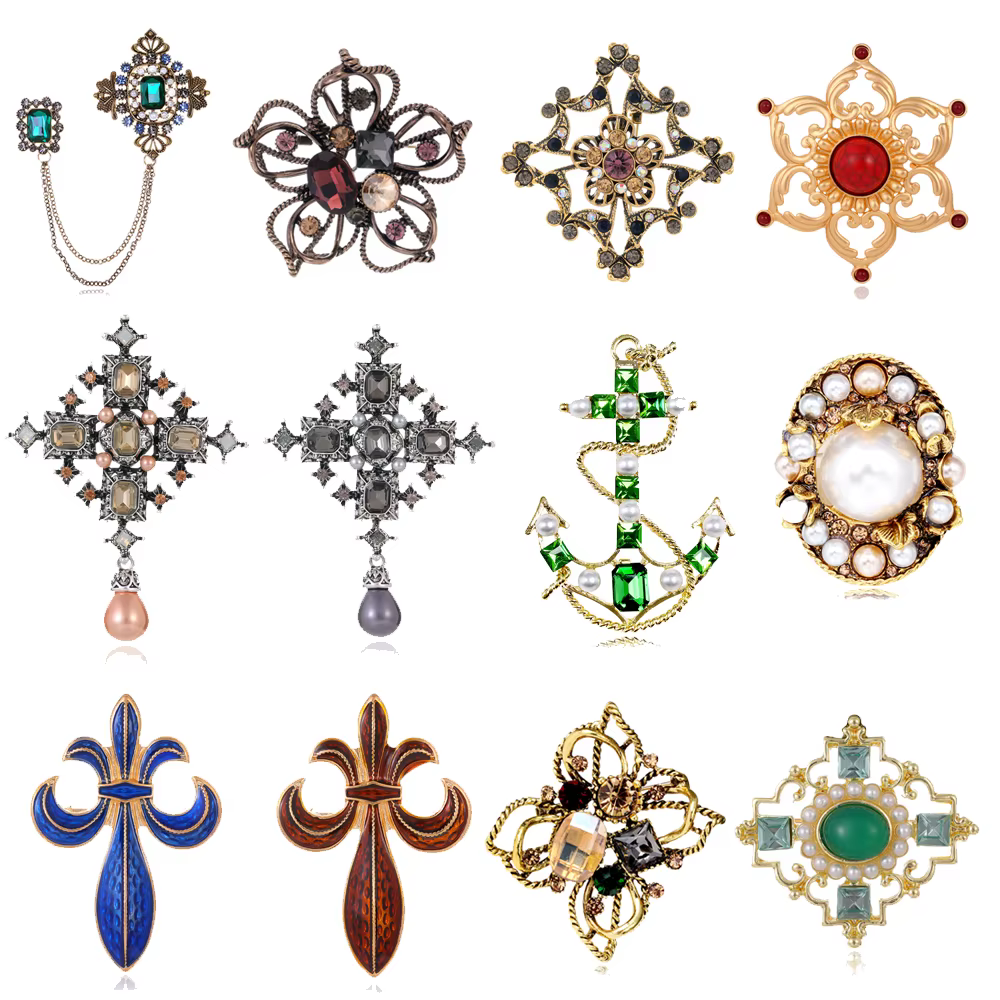 Broche de cour baroque vintage ajourée