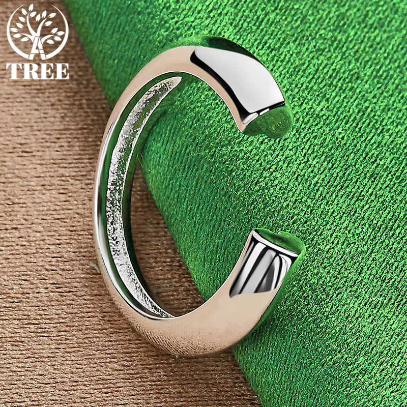 Bague ouverte ronde en argent Sterling 925 pour femmes, mode coréenne, cadeaux d'anniversaire, de fiançailles, de fête, nouveaux accessoires de bijoux simples