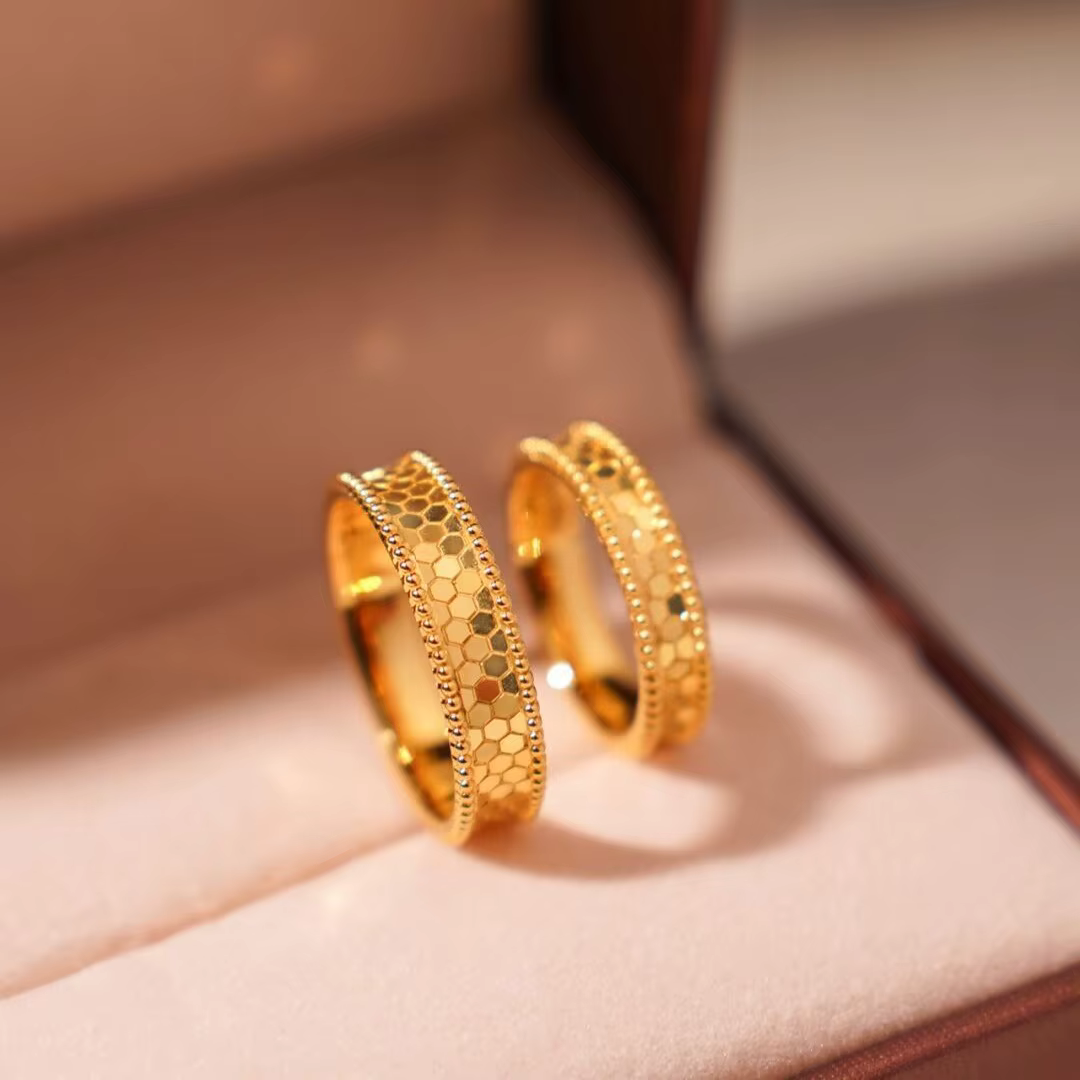 Bague en accent d'abeille en or pur pour couple