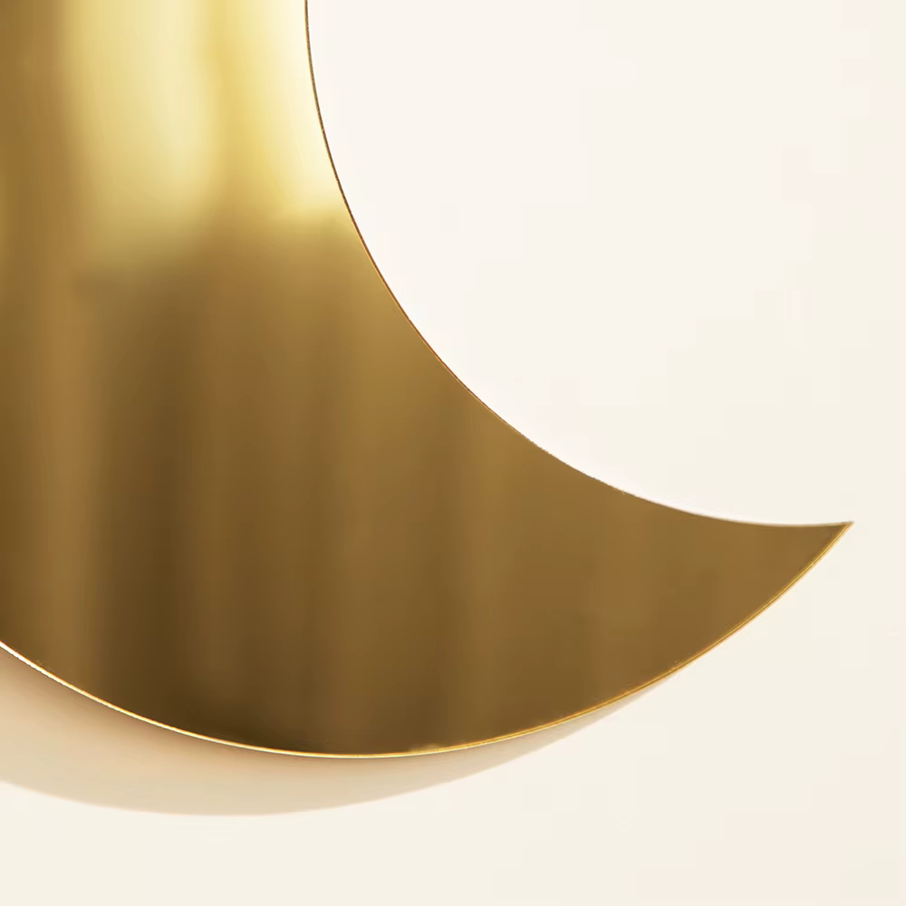 Miroir de maquillage lune doré en acrylique