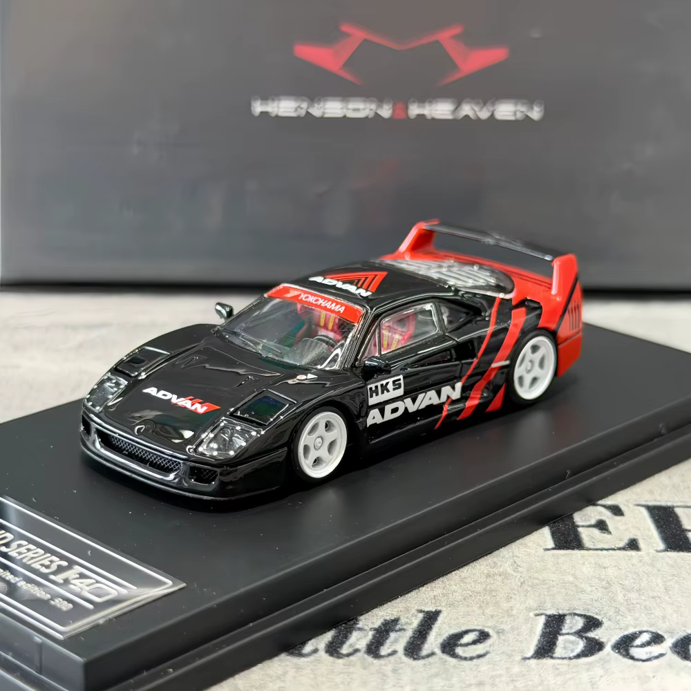 Findclassically 1:64 F40 ADVAN Modèle de voiture miniature en métal