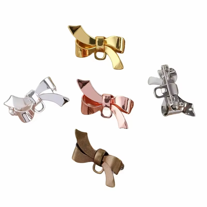 BoYuTe (20 pièces/lot) 17*28MM broche à nœud papillon en laiton avec une boucle bricolage broche broches bijoux accessoires en gros