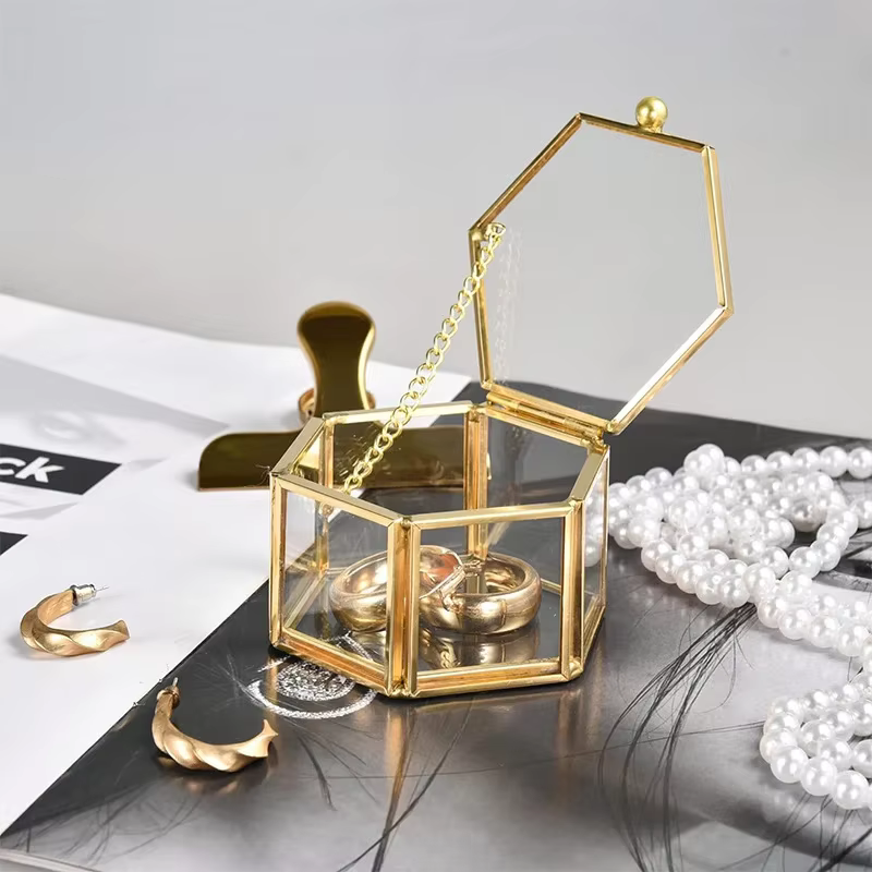 Boîte à bagues hexagonale haut de gamme