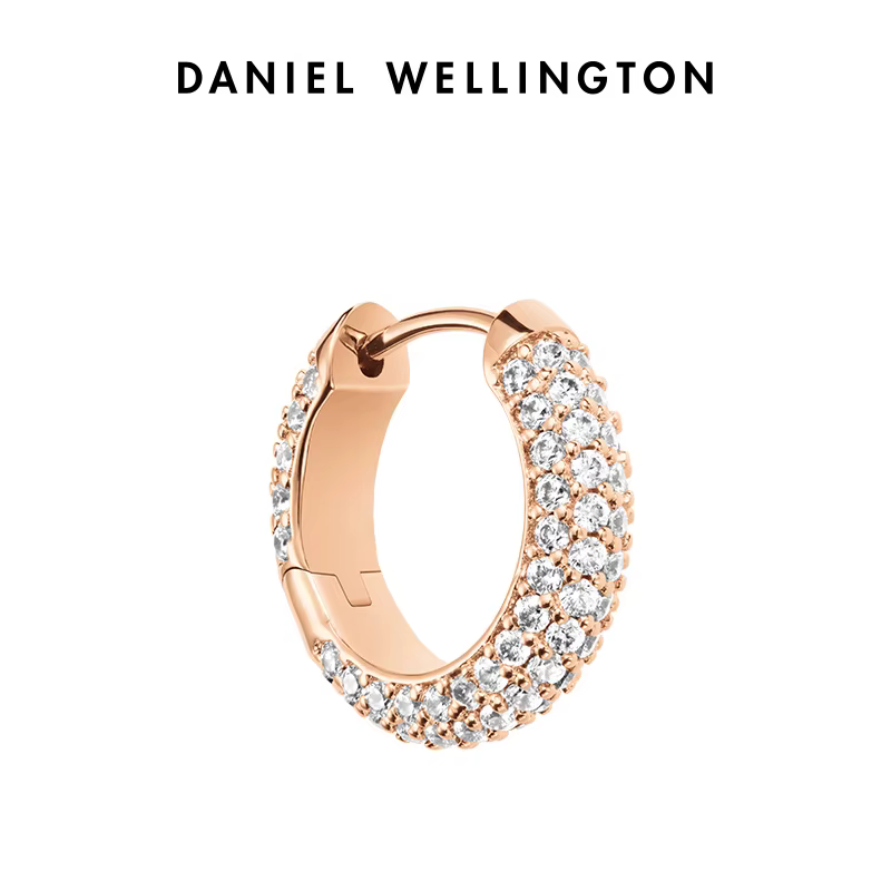 Boucles d'oreilles clous de luxe Daniel Wellington en cristal pavé pour femme