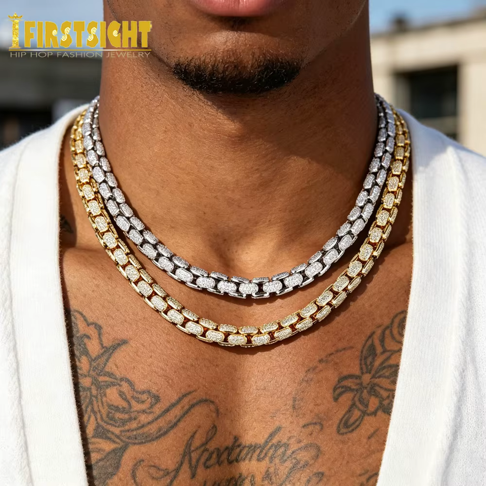 2025 nouveau Zircon pavé Reptile chaîne CZ Miami boîte fermoir cubain serpent