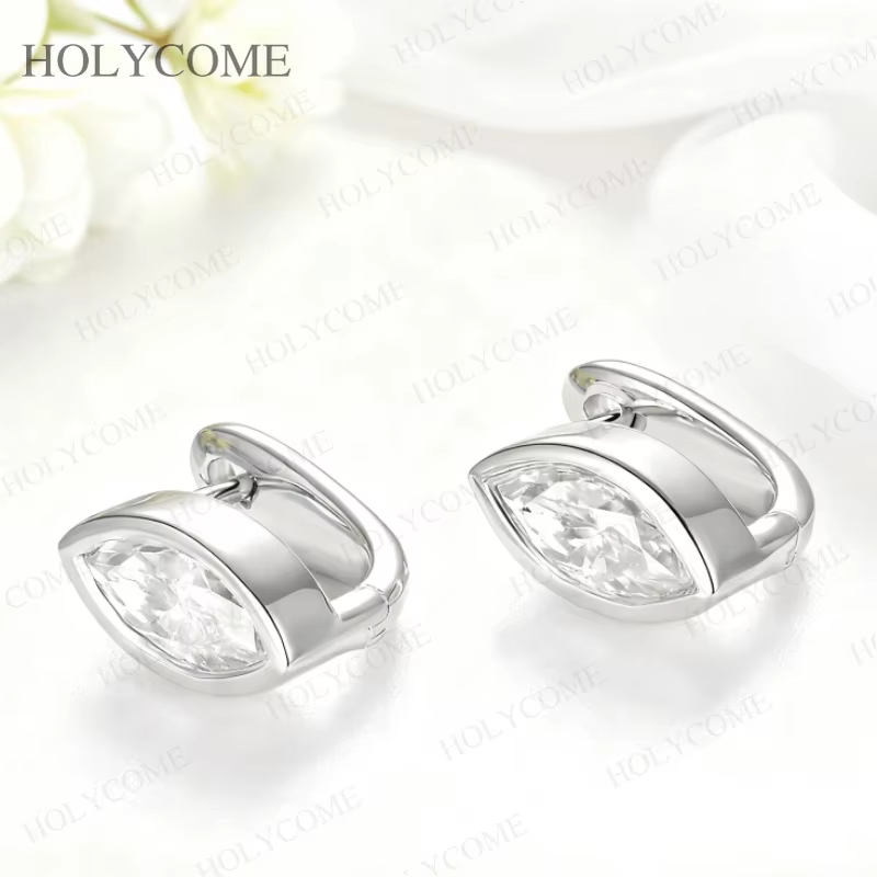 Boucles d'oreilles Marquise Moissanite S925/10K/14K