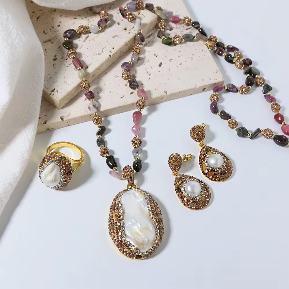 Bijoux en perles naturelles baroques pour femmes