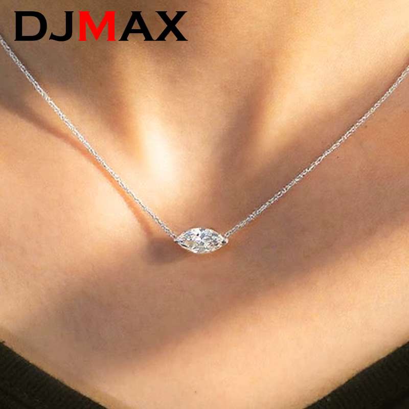 DJMAX classique femmes Moissanite collier pendentif Original 925 en argent Sterling bijoux