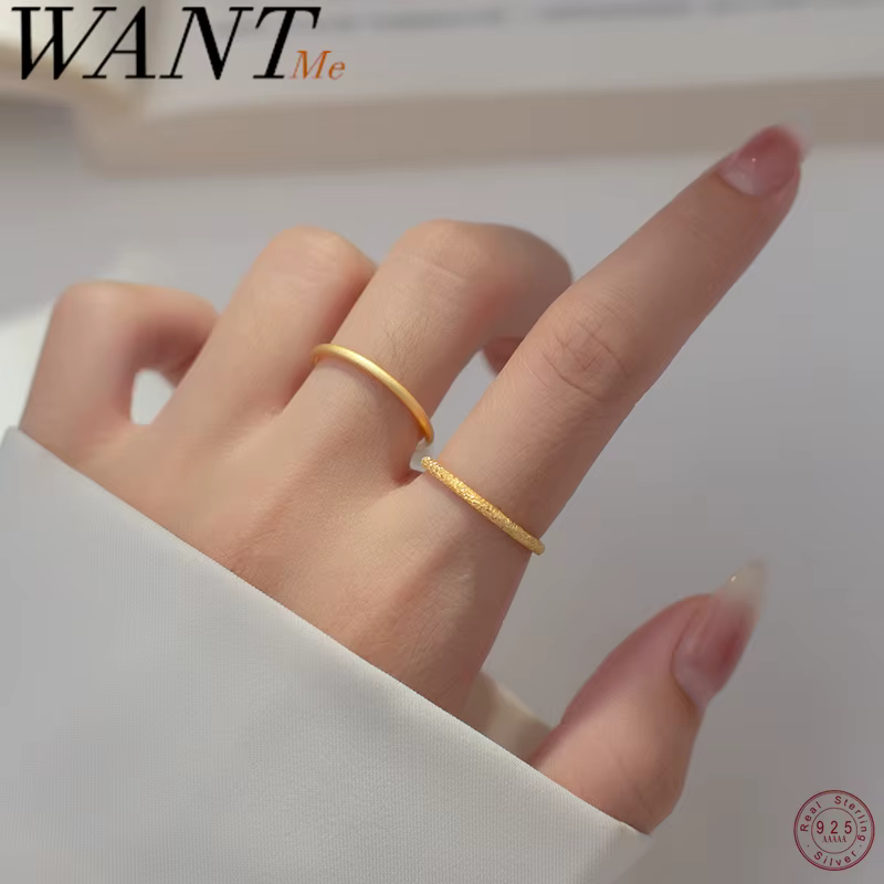 WANTME 999 bague en argent Sterling Premium mat minimaliste pour femmes hommes mode Couple scintillant INS bijoux accessoires