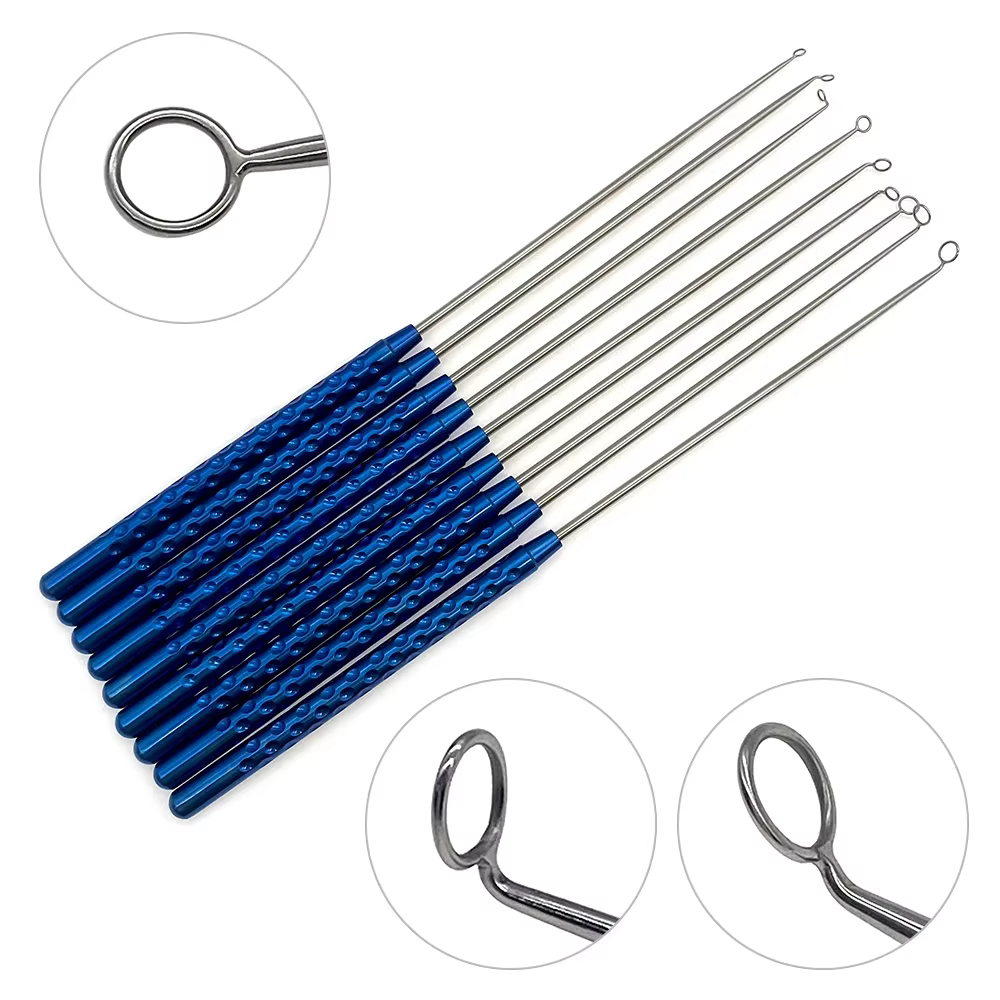 Curette à micro-anneaux avec pointe d'anneau droite 45