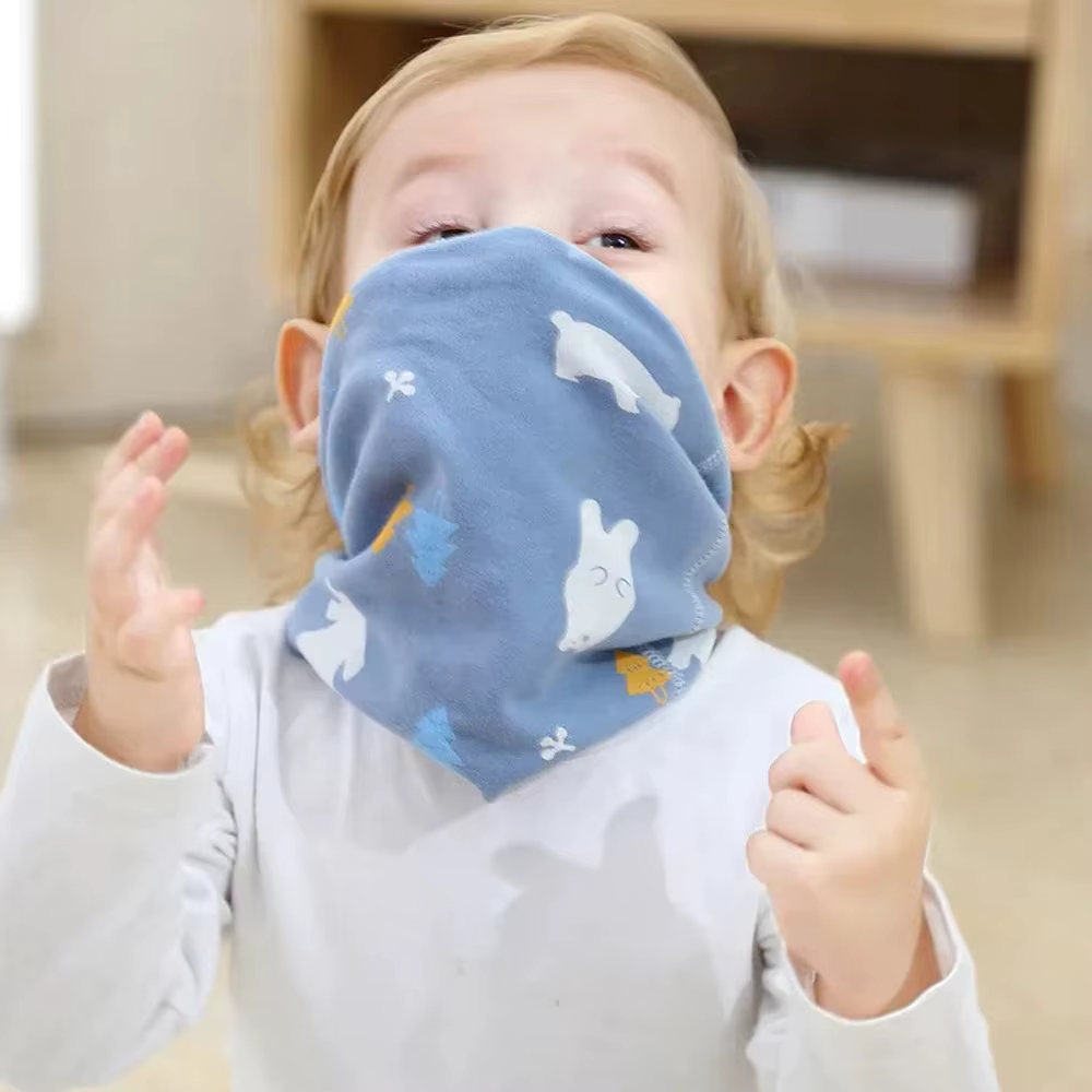 Écharpe de cou en coton pour enfants, mouchoir de la présidence, col rond, garçons, filles, enfants, enfants, printemps, automne