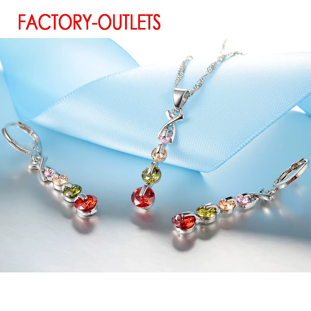 Ensemble de bijoux de mariée en argent Sterling 925 véritable