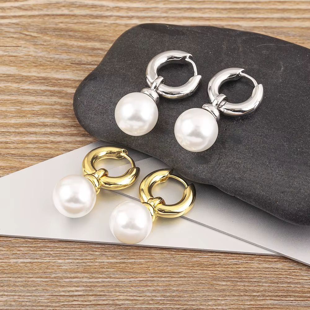Nidin mode perles pendentif boucles d'oreilles pour femmes Fwmale accessoires fins cerceau bohême oreille bijoux cadeau de mariage en gros