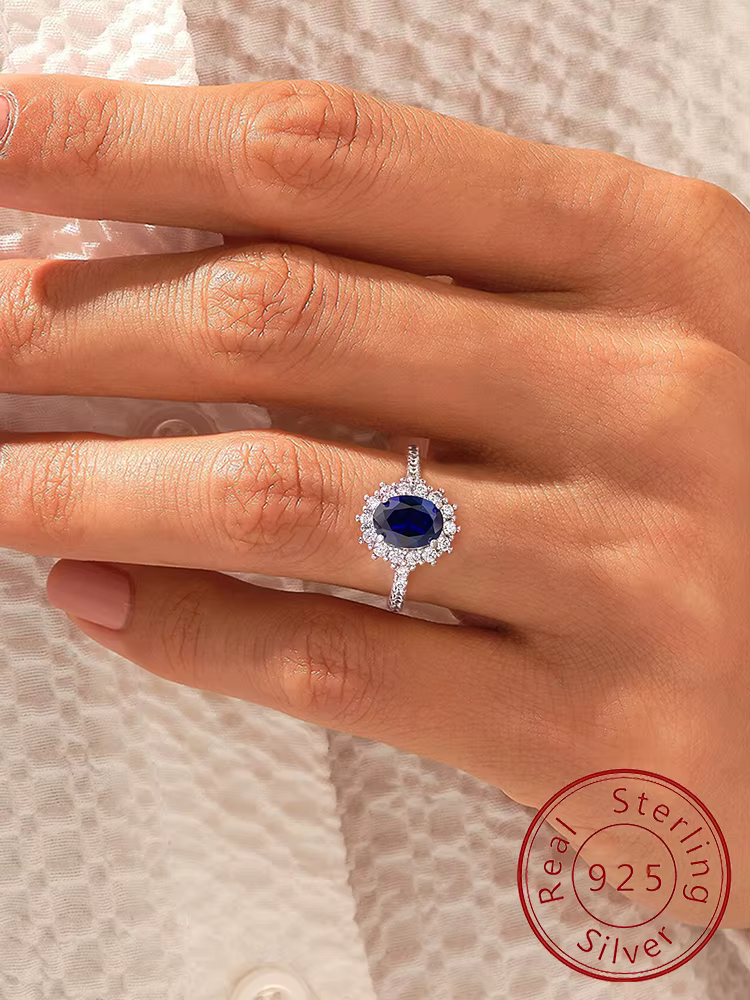 Bague classique en argent Sterling 925 pour femmes