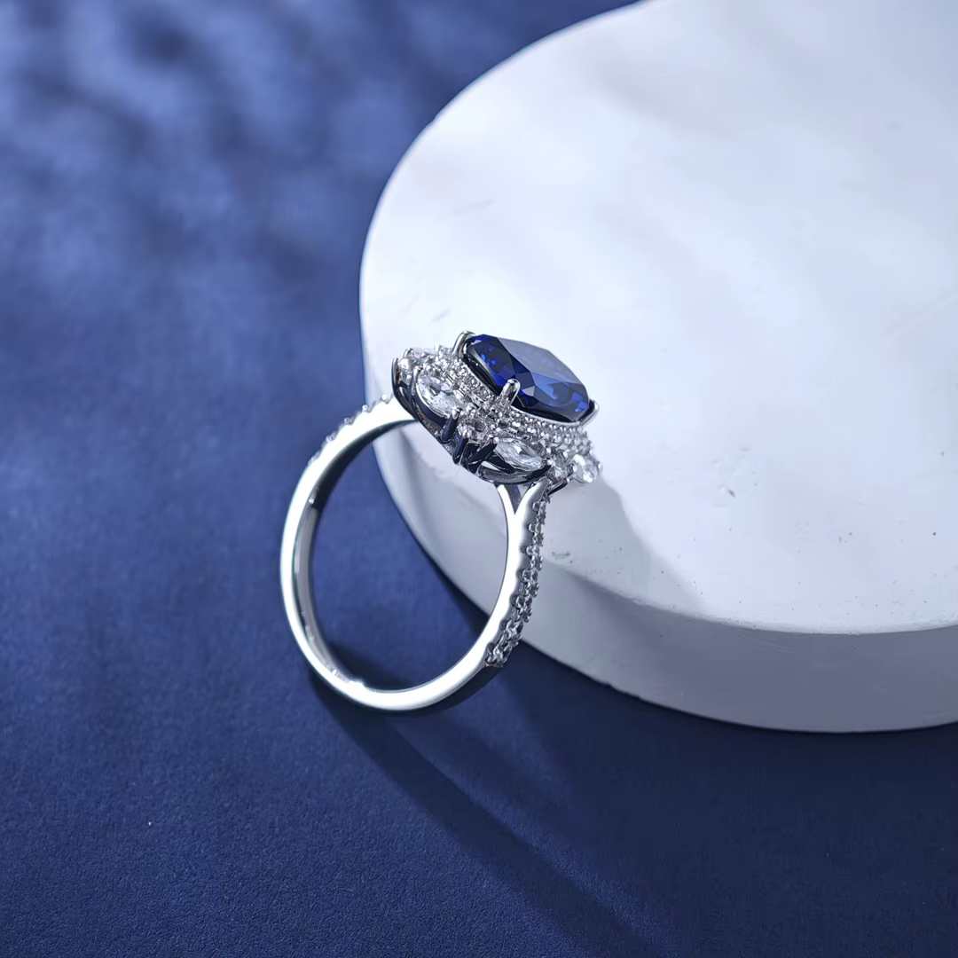 Bague en saphir naturel du Sri Lanka 3Ct