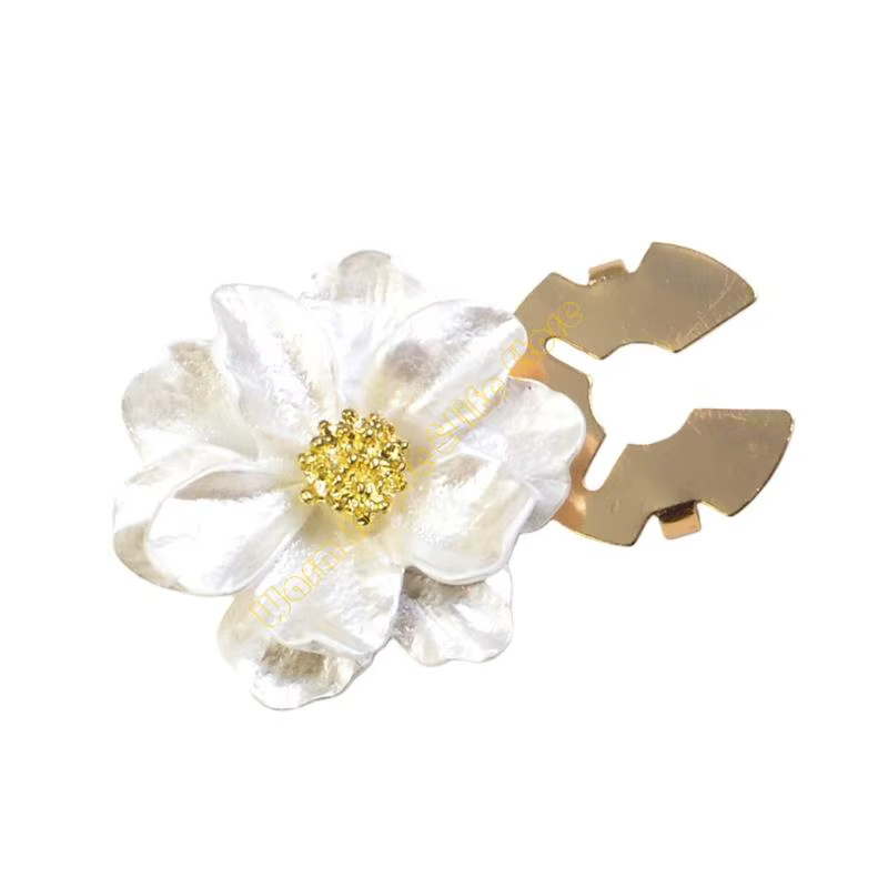 Boutons manchette chemise à Clip à fleurs nacrées