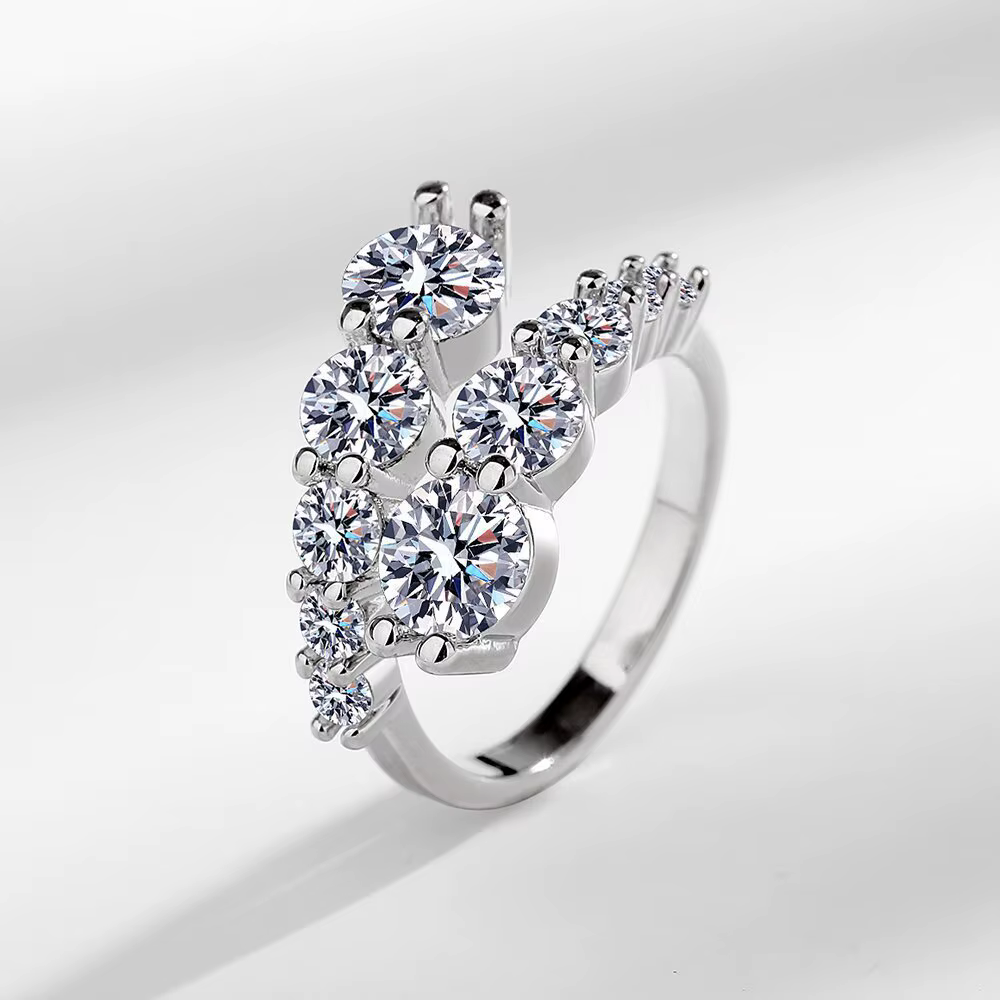 Bague en argent sterling 925 avec oxyde de zircon et émail