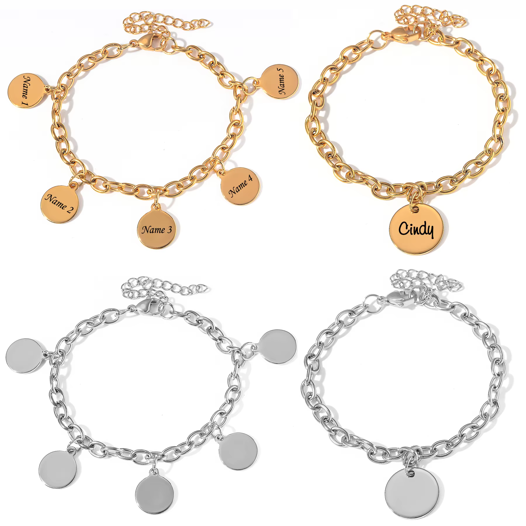 Bracelet pendentif rond à la mode pour femmes