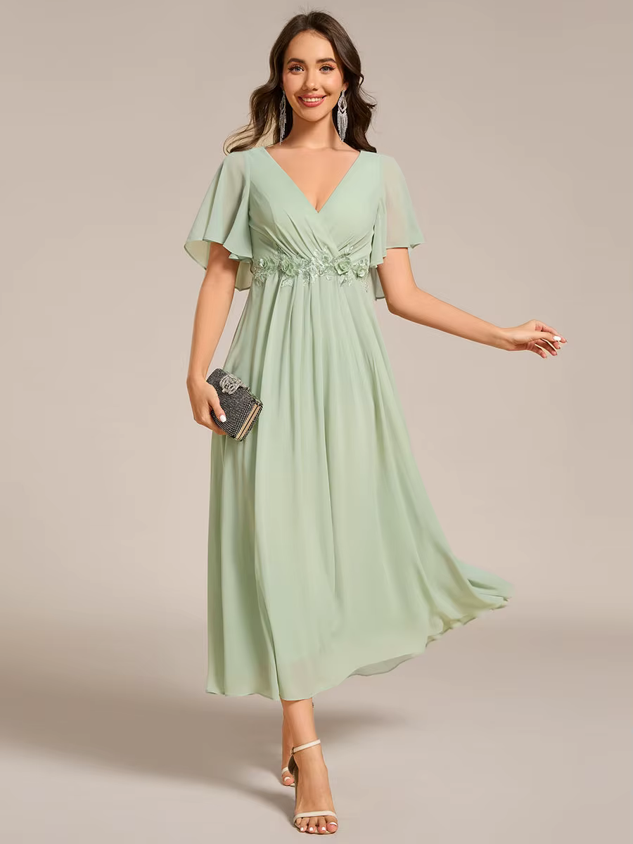 Robes de soirée élégantes à manches courtes