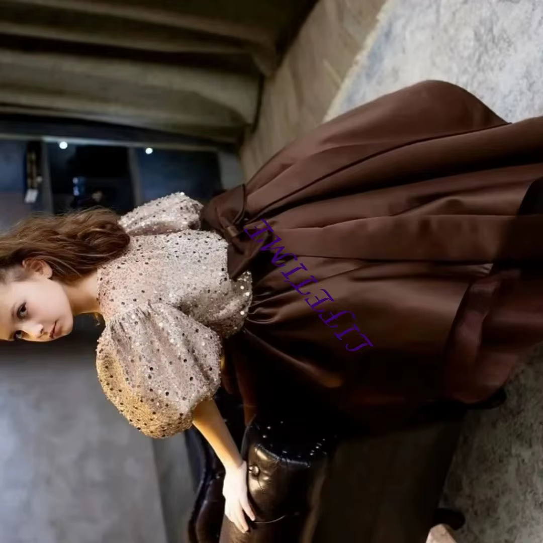Robes de demoiselle d'honneur avec nœud marron
