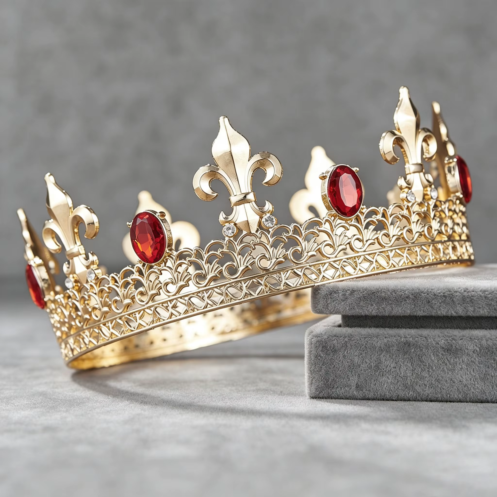 Couronne royale vintage pour homme ornée de lys