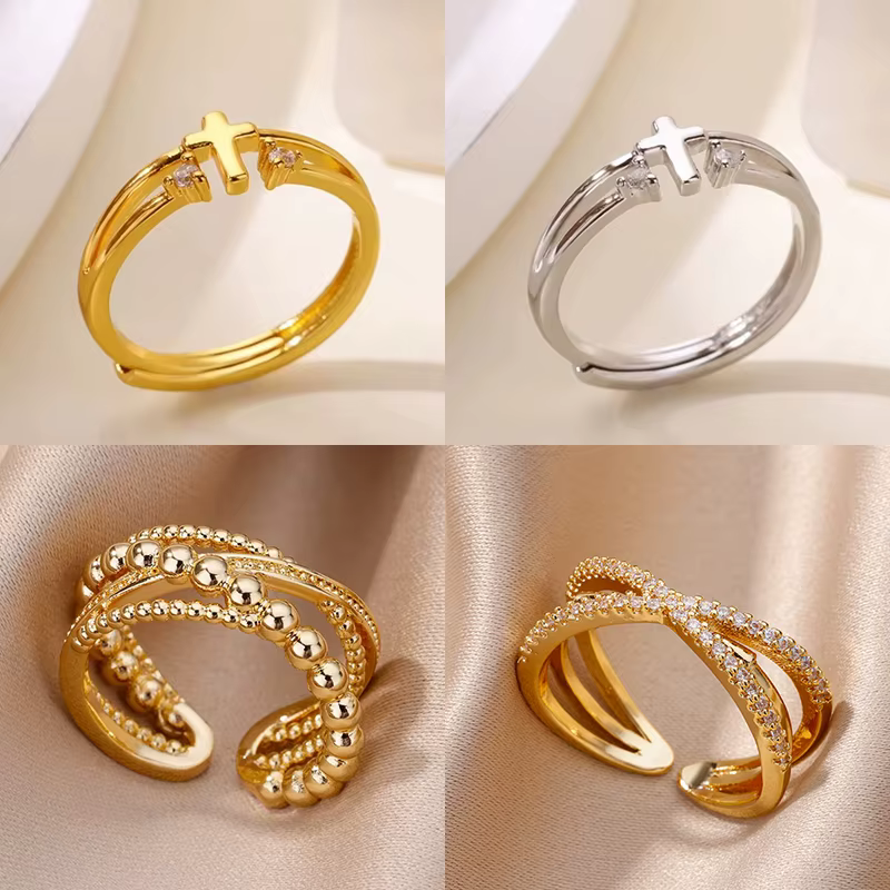 Bagues croisées en Zircon pour femmes