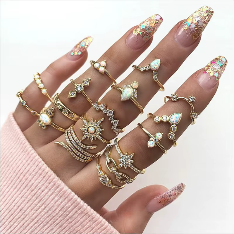 Bague de mariage en pierre de cristal clair de luxe