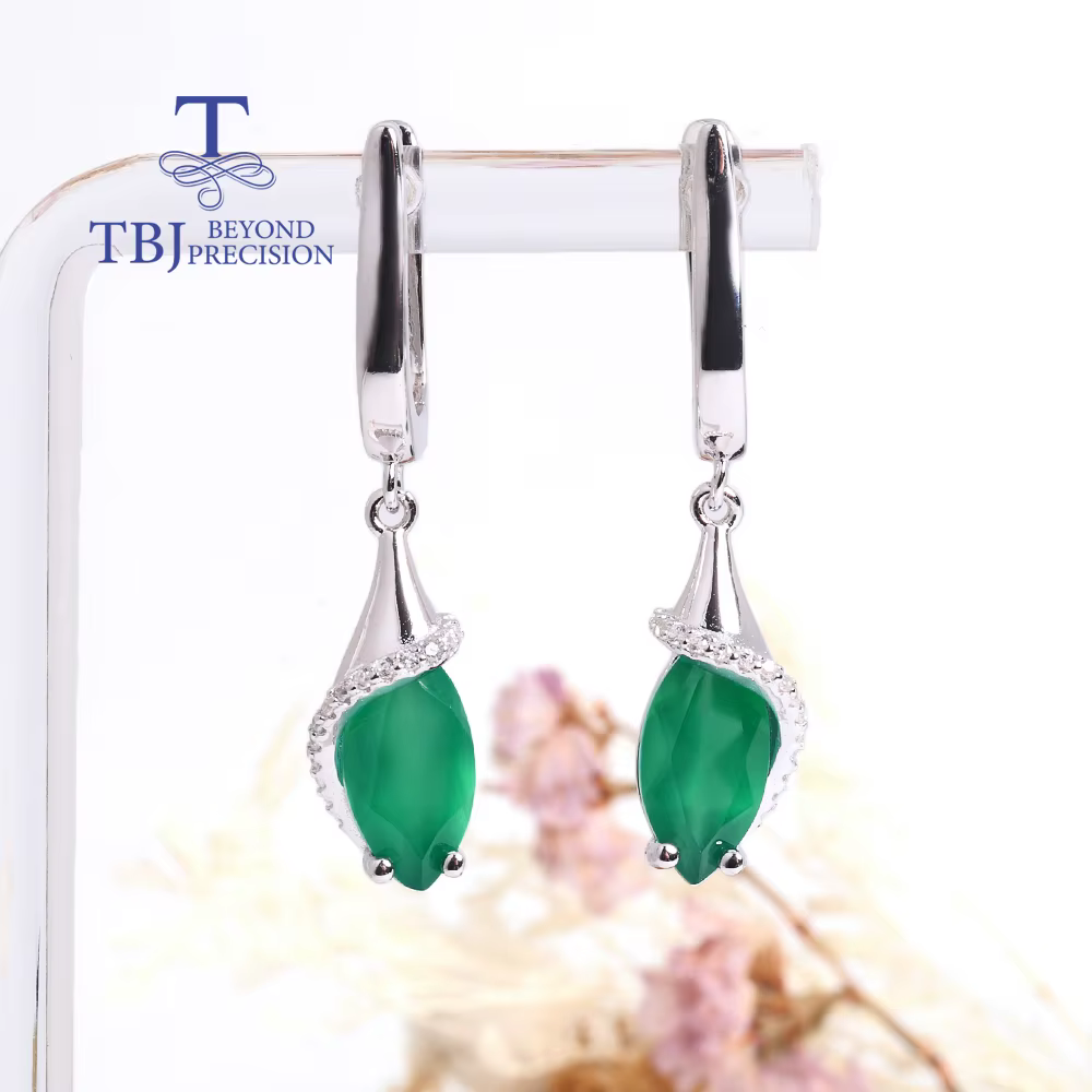 Boucles d'oreilles pendantes en agate naturelle 2026