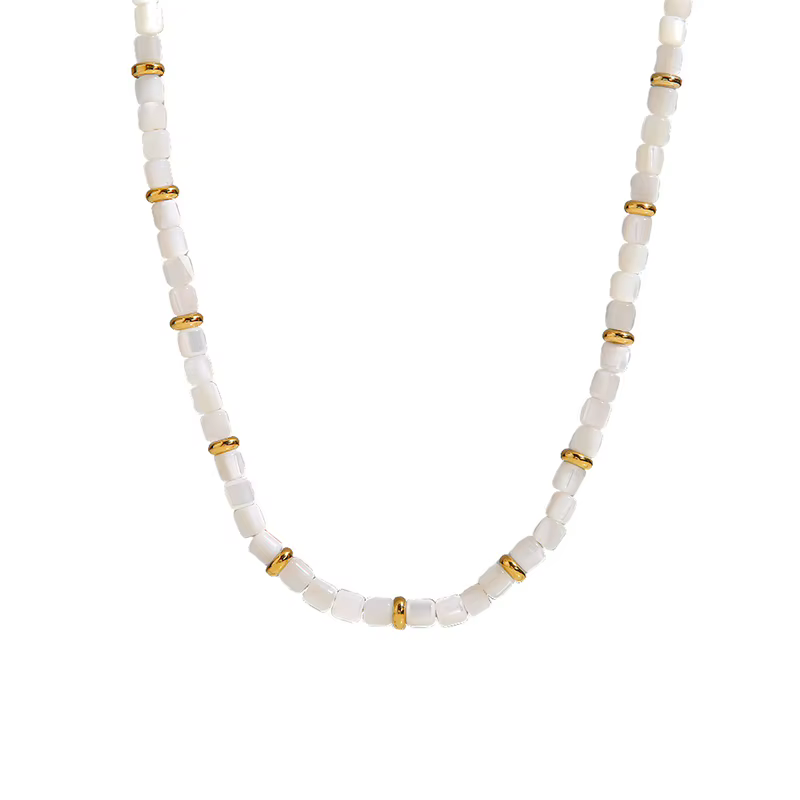 Collier Ras du Cou en Acier Inoxydable Plaqué Or 18K pour Femme