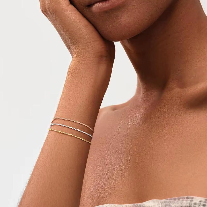 Bracelet de perles triple 3 couleurs pour femmes