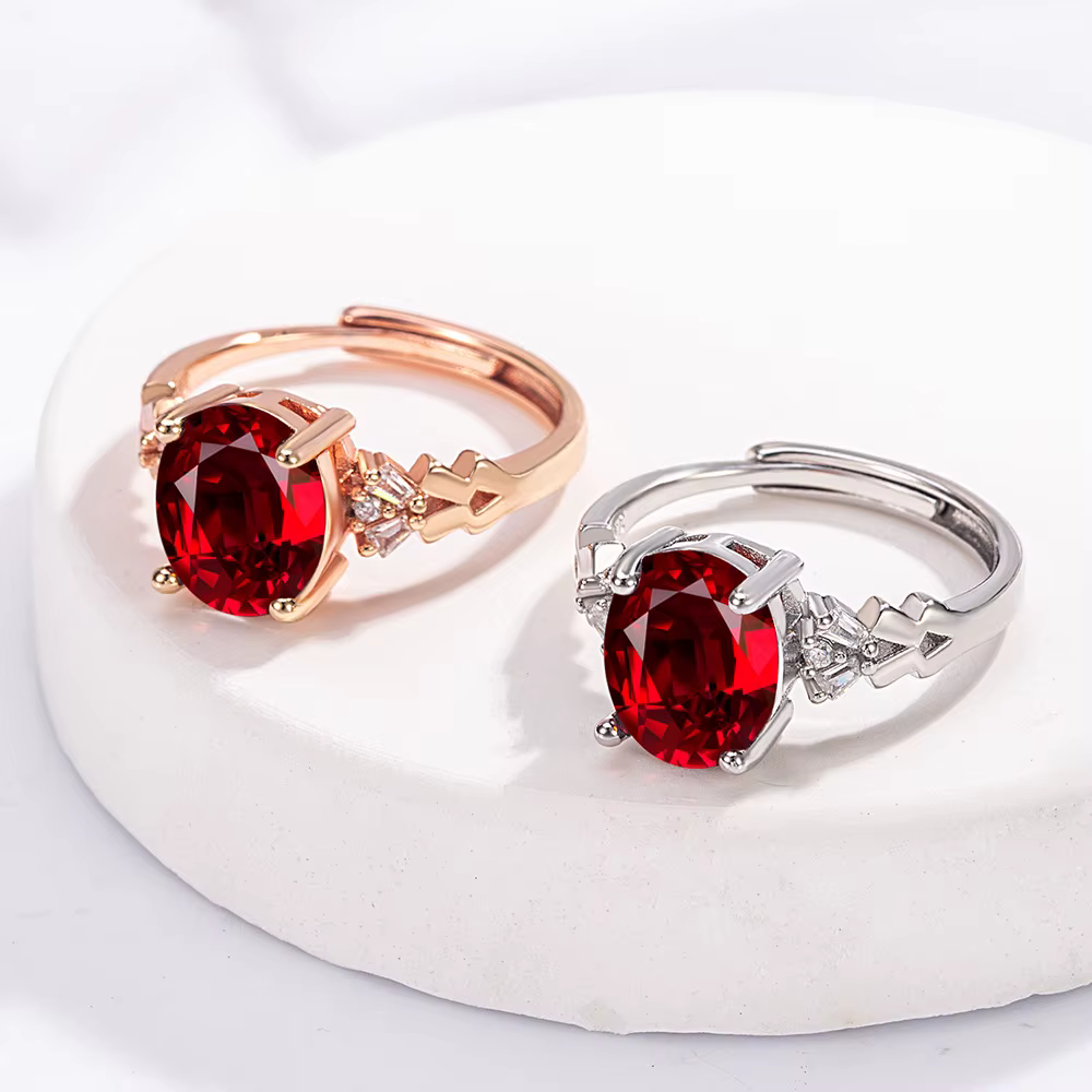 Bague ovale en argent Sterling 925 pour femmes