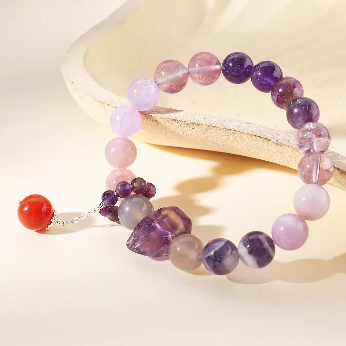 Bracelets en pierre d'améthyste naturelle Dream Lace pour femmes