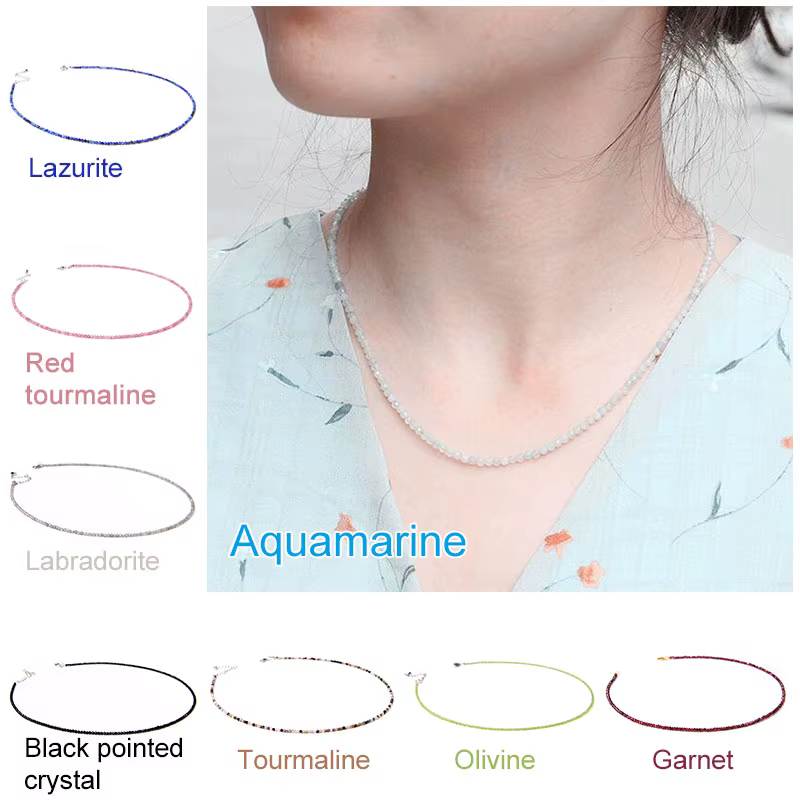 Collier perlé en pierre naturelle