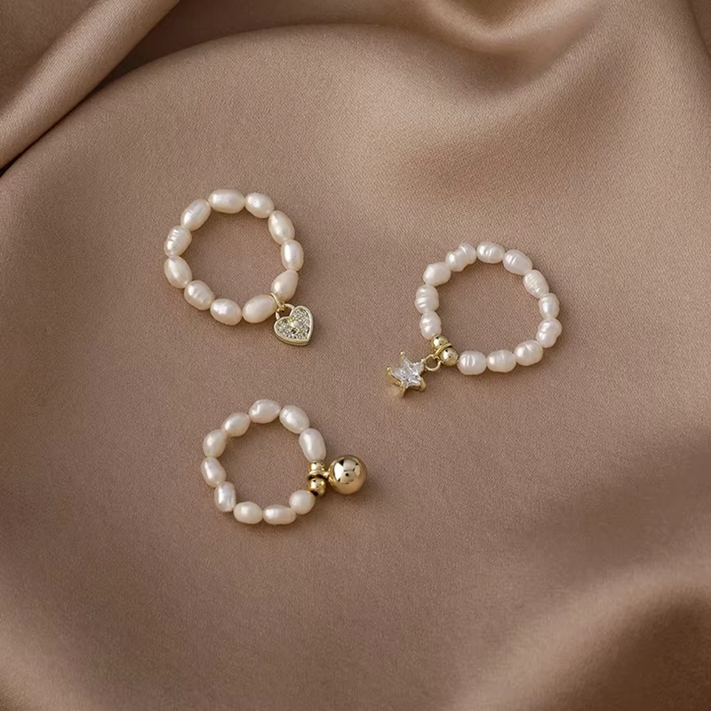 Bagues de mariage en perles d'eau douce pour femmes