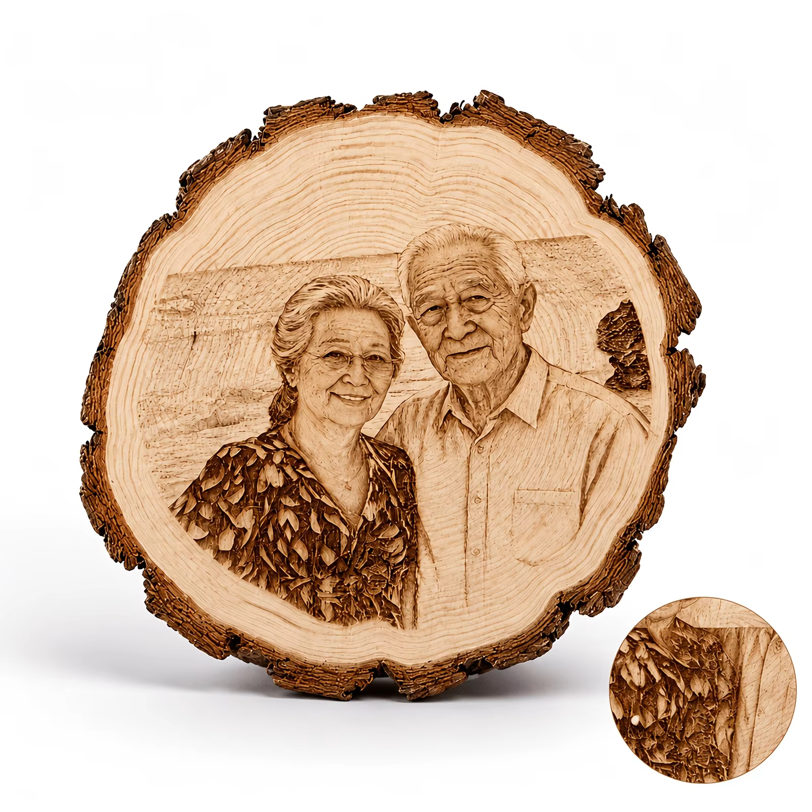Ornement photo en bois vintage personnalisé – Décoration