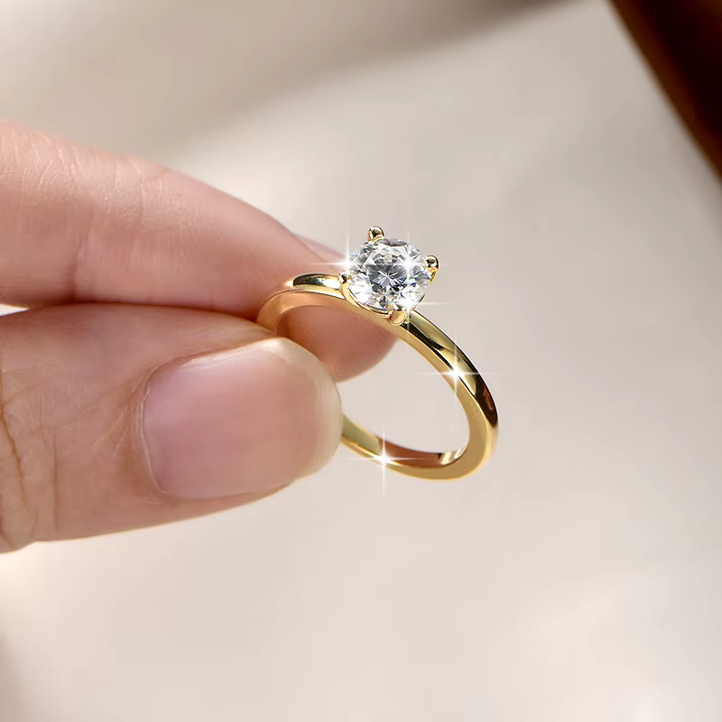 IOGOU – bague solitaire en diamant Moissanite 1.0CT 6.5MM