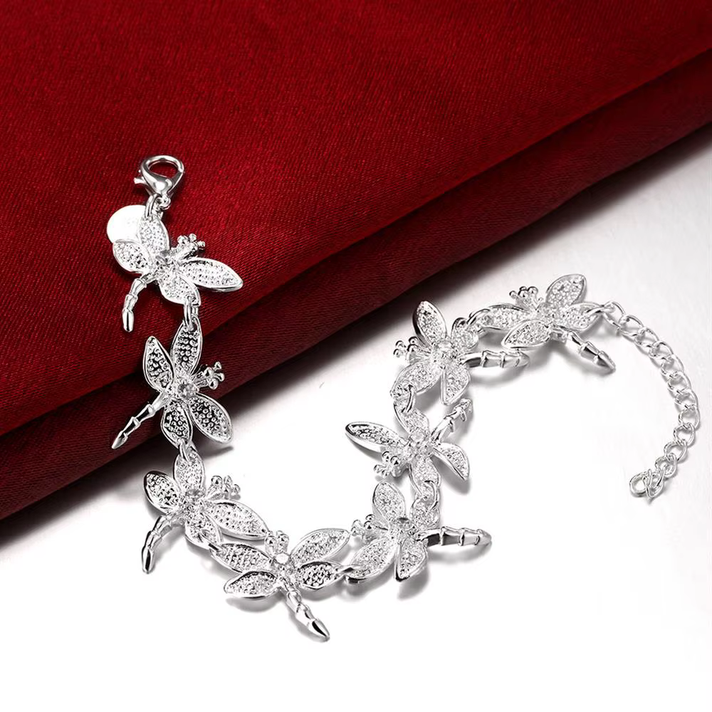 Nouveaux Bracelets Libellules Éblouissants en Argent Sterling 925 pour Femmes
