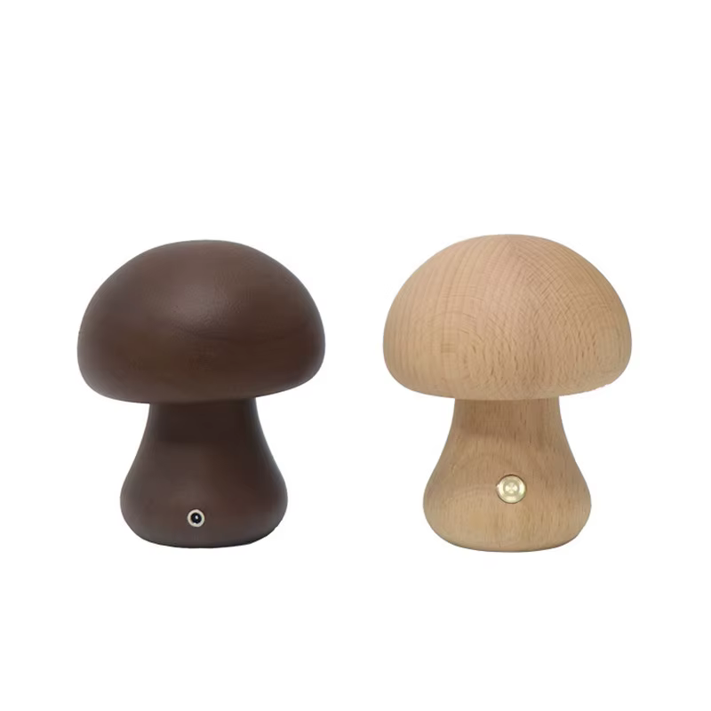 Veilleuse mignonne en forme de champignon en bois - VIP